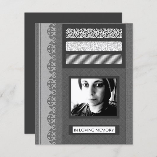 in liefhebbende aankondigingen van de geheugenbegr (Voorkant / Achterkant)