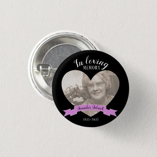 In liefhebbende foto-hartnaamknop/badge ronde button 3,2 cm (Voorkant /achterkant)