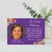 In liefhebbende geheugensympathie begrafenisblauw  bedankkaart (Staand voorkant)