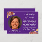 In liefhebbende geheugensympathie begrafenisblauw  bedankkaart (Voorkant / Achterkant)