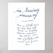 In liefhebbende herinnering, begrafenis, Navy Blue Poster (Voorkant)