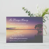 In liefhebbende Memory Memorial Service Sunset Lak Kaart (Staand voorkant)