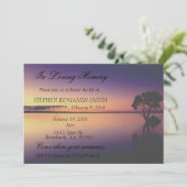 In liefhebbende Memory Memorial Service Sunset Lak Kaart (Staand voorkant)