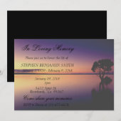 In liefhebbende Memory Memorial Service Sunset Lak Kaart (Voorkant / Achterkant)