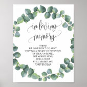 In liefhebbende Memory Wedding Memorial Table Sign Poster (Voorkant)