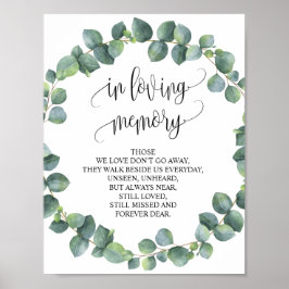 In liefhebbende Memory Wedding Memorial Table Sign Poster
