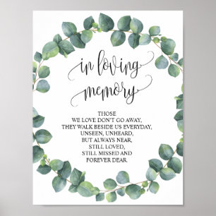 In liefhebbende Memory Wedding Memorial Table Sign Poster