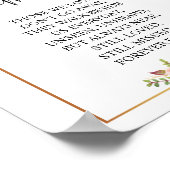 In liefhebbende Memory Wedding Memorial Table Sign Poster (Hoek)