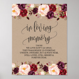 In liefhebbende Memory Wedding Memorial Table Sign Poster