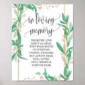 In liefhebbende Memory Wedding Memorial Table Sign Poster (Voorkant)