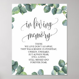 In liefhebbende Memory Wedding Memorial Table Sign Poster