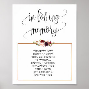 In liefhebbende Memory Wedding Memorial Table Sign Poster