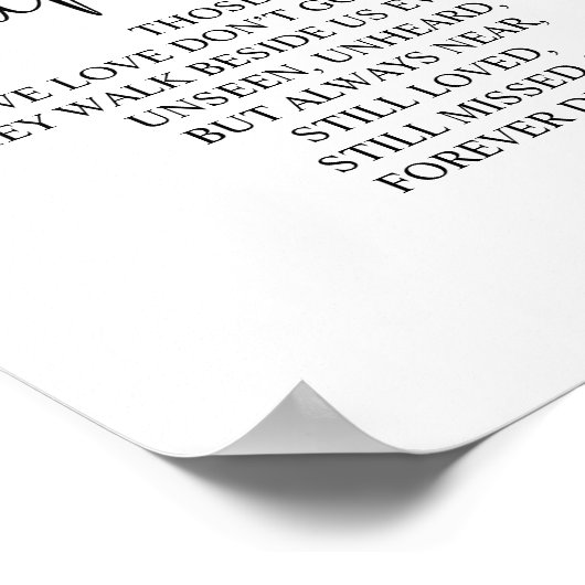 In liefhebbende Memory Wedding Memorial Table Sign Poster (Hoek)