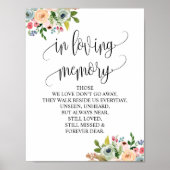 In liefhebbende Memory Wedding Memorial Table Sign Poster (Voorkant)