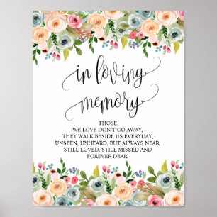In liefhebbende Memory Wedding Memorial Table Sign Poster