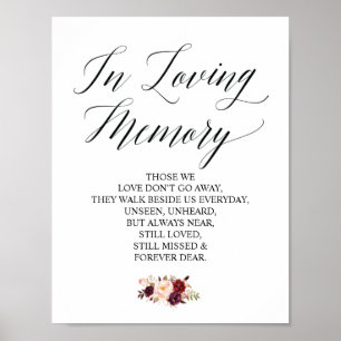 In liefhebbende Memory Wedding Memorial Table Sign Poster