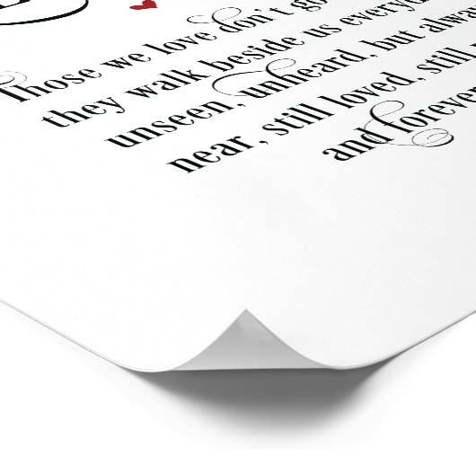 In liefhebbende Memory Wedding Memorial Table Sign Poster (Hoek)