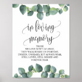 In liefhebbende Memory Wedding Memorial Table Sign Poster (Voorkant)