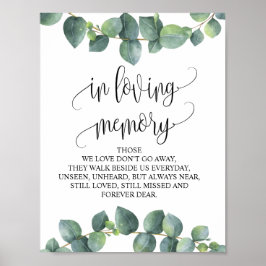 In liefhebbende Memory Wedding Memorial Table Sign Poster