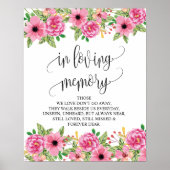 In liefhebbende Memory Wedding Memorial Table Sign Poster (Voorkant)