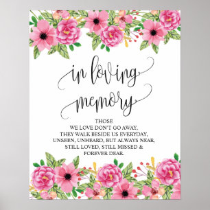 In liefhebbende Memory Wedding Memorial Table Sign Poster