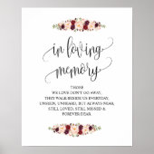 In liefhebbende Memory Wedding Memorial Table Sign Poster (Voorkant)