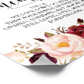 In liefhebbende Memory Wedding Memorial Table Sign Poster (Hoek)
