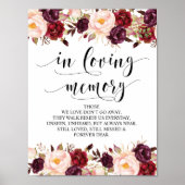 In liefhebbende Memory Wedding Memorial Table Sign Poster (Voorkant)