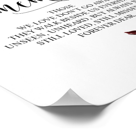 In liefhebbende Memory Wedding Memorial Table Sign Poster (Hoek)