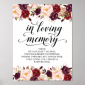 In liefhebbende Memory Wedding Memorial Table Sign Poster (Voorkant)