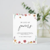 In Lieu des Favors Donation Sign (Staand voorkant)