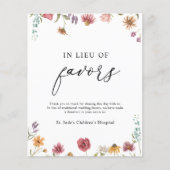 In Lieu des Favors Donation Sign (Voorkant)