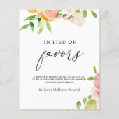 In Lieu des Favors Donation Sign (Voorkant)