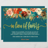 In Lieu des Favors Sign - Blauwgroen en Oranje huw (Voorkant / Achterkant)