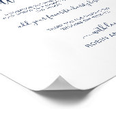 In Lieu Favors Berry, Blue and Burgundy Sign Poster (Hoek)