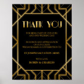 In Lieu of Favor Wedding Sign | Gatsby Art Deco Poster (Voorkant)