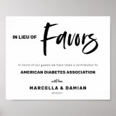 In lieu of favors wedding sign poster (Voorkant)