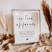 In Lieu Of Favors Wedding Sign Poster