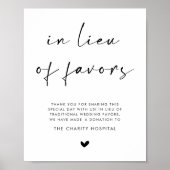In Lieu Of Favors Wedding Sign Poster (Voorkant)