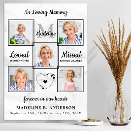In Lieve Herinnering Foto Collage Herdenking Funer Poster