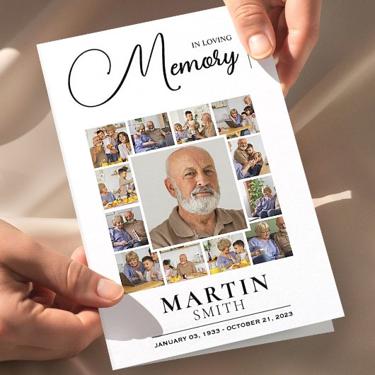 In Lieve Herinnering Overlijdensbericht Fotocollag Flyer