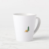 In lijn met Natuur | Rustieke Waterverf Monogram Latte Mok (Rechterhoek)