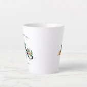 In lijn met Natuur | Rustieke Waterverf Monogram Latte Mok (Voorkant)