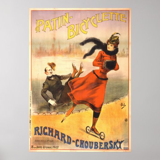 In-line Schaatsen 1890 Poster (Voorkant)