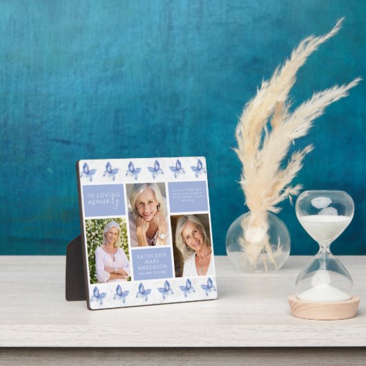 In Loating Memory Photo Collage Butterfly Memorial Fotoplaat (Insitu)