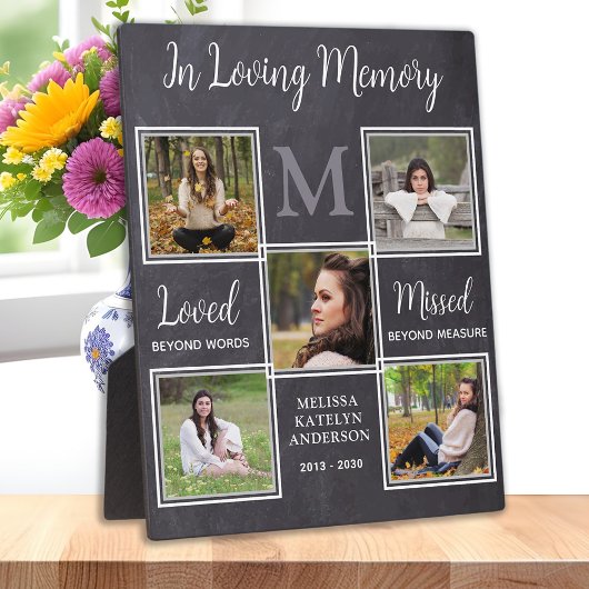 In Loating Memory Photo Collage Memorial Plaque Fotoplaat