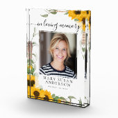 In Loating Memory Photo Sunflower Memorial Fotoblokken (Rechts)