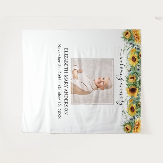 In Loating Memory Photo Sunflower Memorial Wandkleed (Voorkant (horizontaal))