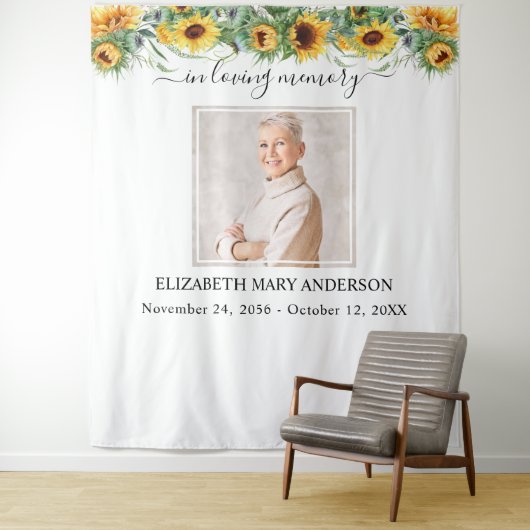 In Loating Memory Photo Sunflower Memorial Wandkleed (In situ)