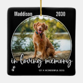 In Loing Memory Dog Photo Pet Loss Pet Memorial Keramisch Ornament (Achterkant)